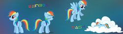 Size: 3840x1080 | Tagged: safe, rainbow dash, pegasus, pony, g4, cloud, desktop background, female, sleeping, solo, wallpaper