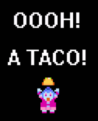 Size: 630x780 | Tagged: safe, sonata dusk, equestria girls, g4, my little pony equestria girls: rainbow rocks, 8-bit, female, nintendo entertainment system, pixel art, solo, sonataco, sprite, taco, text, that girl sure loves tacos, that siren sure does love tacos, the legend of zelda