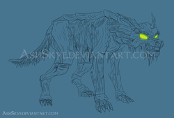 Size: 1000x674 | Tagged: safe, artist:ashskye, timber wolf, redesign, sketch, solo, watermark
