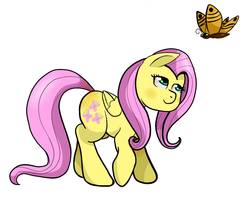 Size: 1000x800 | Tagged: safe, artist:xylaofspades, fluttershy, butterfly, g4, female, solo