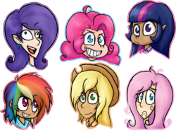 Size: 1024x752 | Tagged: safe, artist:sonica-michi, applejack, fluttershy, pinkie pie, rainbow dash, rarity, twilight sparkle, human, g4, humanized, mane six