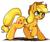 Size: 696x582 | Tagged: dead source, safe, artist:semi-kon, applejack, earth pony, pony, g4, female, raised hoof, simple background, solo, white background