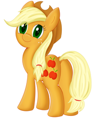 Size: 2460x3296 | Tagged: safe, artist:kinakomochi, applejack, earth pony, pony, g4, cowboy hat, cute, cutie mark, female, hat, high res, jackabetes, looking at you, mare, smiling, solo, stetson, three quarter view