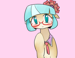 Size: 1280x1000 | Tagged: safe, artist:hebibox, coco pommel, earth pony, pony, g4, female, glasses, looking at you, mare, solo