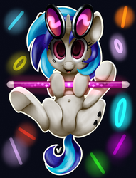 Size: 2100x2750 | Tagged: safe, artist:php87, dj pon-3, vinyl scratch, g4, belly button, cute, female, glowstick, high res, solo, underhoof