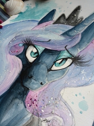 Size: 675x900 | Tagged: safe, artist:donika-schovina, princess luna, g4, female, solo, traditional art