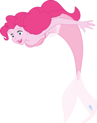 Size: 909x1156 | Tagged: safe, artist:kaylathehedgehog, pinkie pie, mermaid, equestria girls, g4, belly button, crossover, mermaid tail, mermaidized, midriff, seashell, seashell bra, simple background, species swap, the little mermaid, transparent background