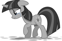 Size: 1938x1313 | Tagged: safe, artist:zacatron94, twilight sparkle, pony, unicorn, g4, the return of harmony, crying, crylight sparkle, discorded, female, floppy ears, grayscale, monochrome, sad, simple background, solo, transparent background, unicorn twilight, vector, walking