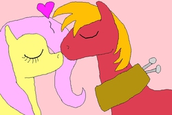 Size: 630x420 | Tagged: safe, artist:hedgehogninja94, big macintosh, fluttershy, earth pony, pony, g4, heart, male, ship:fluttermac, shipping, stallion, straight