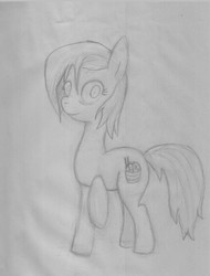 Size: 649x852 | Tagged: safe, artist:szabobali, pony, zombie, zombie pony, brain, izombie, liv moore, monochrome, ponified, sketch, solo, traditional art