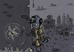Size: 1024x725 | Tagged: safe, artist:agm, oc, oc only, earth pony, pony, 2ch, anomaly, dark, s.t.a.l.k.e.r.