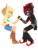 Size: 1024x1365 | Tagged: safe, artist:ferrokiva, applejack, equestria girls, g4, commission, crossover, equestria girls-ified, male, shadow the hedgehog, sonic the hedgehog (series)