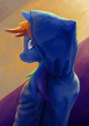 Size: 1400x1980 | Tagged: safe, artist:dahtamnay, rainbow dash, anthro, g4, clothes, female, hoodie, solo