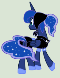 Size: 1600x2077 | Tagged: safe, artist:evilfrenzy, princess luna, g4, butt, camping outfit, clothes, dress, female, plot, solo, vector