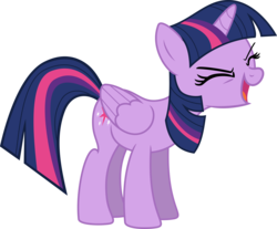 Size: 7610x6287 | Tagged: safe, artist:emedina13, twilight sparkle, alicorn, pony, g4, absurd resolution, cheering, eyes closed, female, flutteryay, mare, simple background, solo, transparent background, twilight sparkle (alicorn), vector, yay