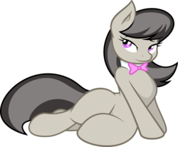 Size: 7198x5929 | Tagged: safe, artist:joey darkmeat, artist:tim015, octavia melody, earth pony, pony, semi-anthro, g4, absurd resolution, bedroom eyes, bow, bowtie, female, mare, simple background, sitting, solo, sultry pose, transparent background, vector