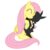 Size: 1024x1024 | Tagged: safe, artist:xyotic, fluttershy, changeling, pegasus, pony, g4, ^^, cuddling, cute, cuteling, duo, eyes closed, hug, shyabetes, simple background, smiling, snuggling, spooning, transparent background, vector