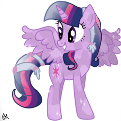 Size: 1000x1000 | Tagged: safe, artist:oceanhorse00, twilight sparkle, alicorn, crystal alicorn, crystal pony, pony, g4, crystal twilight, crystallized, female, mare, simple background, smiling, solo, spread wings, transparent background, twilight sparkle (alicorn), vector, wings