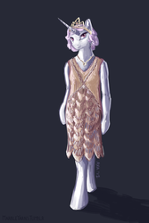 Size: 750x1125 | Tagged: safe, artist:marbleyarns, princess celestia, anthro, g4, 20s, clothes, dress, female, solo