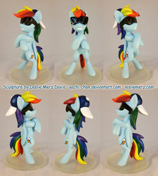 Size: 1024x1138 | Tagged: safe, artist:aachi-chan, rainbow dash, g4, female, hat, sculpture, solo, sunglasses