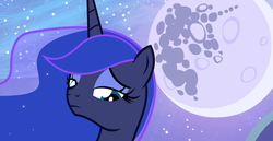 Size: 1127x583 | Tagged: safe, artist:minty root, princess luna, dinky's destiny, g4, female, i can't believe it's not hasbro studios, mare in the moon, moon, sad, solo