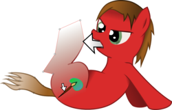 Size: 1180x762 | Tagged: safe, artist:sketchy brush, oc, oc only, oc:sketchy brush, earth pony, pony, artist, brown mane, red fur, simple background, sketchy brush, transparent background, vector