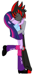 Size: 738x1600 | Tagged: safe, artist:ferrokiva, twilight sparkle, equestria girls, g4, commission, crossover, crossover shipping, equestria girls-ified, female, kiss on the lips, kissing, male, shadow the hedgehog, shadtwi, sonic the hedgehog (series), straight