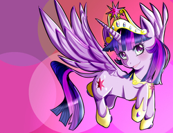 Size: 1040x800 | Tagged: safe, artist:eateroflife, twilight sparkle, alicorn, pony, g4, big crown thingy, blushing, female, mare, solo, twilight sparkle (alicorn)