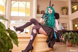 Size: 2048x1365 | Tagged: safe, artist:lochlan o'neil, queen chrysalis, human, g4, clothes, cosplay, costume, high heels, irl, irl human, lipstick, photo, shoes