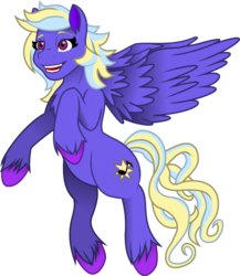Size: 723x832 | Tagged: safe, artist:sketchy brush, oc, oc only, oc:evening song, pegasus, pony, multicolored hair, music notes, red eyes, simple background, sketchy brush, transparent background, vector