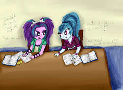 Size: 2339x1700 | Tagged: safe, artist:crisy101, aria blaze, sonata dusk, equestria girls, g4, duo