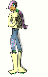 Size: 330x530 | Tagged: safe, artist:bulbaderp, fluttershy, human, g4, humanized, quality, terrible