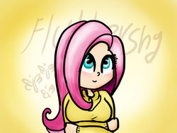 Size: 1024x768 | Tagged: safe, artist:lianzapa, fluttershy, human, g4, clothes, female, humanized, solo, sweatershy