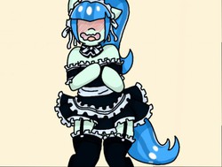 Size: 512x387 | Tagged: safe, sonata dusk, ask sonata dusk, g4, blushing, clothes, maid, ponified