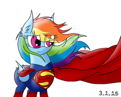 Size: 1250x1000 | Tagged: dead source, safe, artist:php66, rainbow dash, g4, dc comics, man of steel, superman, supermare