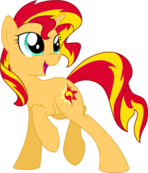 Size: 3572x4168 | Tagged: safe, artist:emkay-mlp, sunset shimmer, pony, unicorn, g4, female, happy, simple background, solo, transparent background, vector