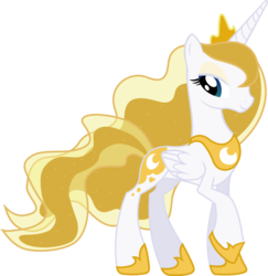 Size: 1280x1317 | Tagged: safe, artist:bipole, artist:sulyo, edit, princess luna, alicorn, pony, g4, female, mare, meme, recolor, simple background, solo, transparent background, vector, white and gold or black and blue dress meme