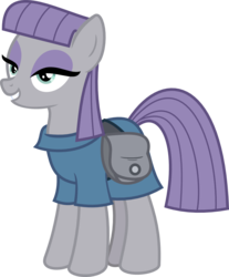 Size: 828x1002 | Tagged: safe, artist:valoranvectors, maud pie, g4, maud pie (episode), clothes, female, grin, saddle bag, simple background, smiling, solo, transparent background, vector, when she smiles