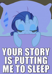 Size: 500x720 | Tagged: safe, edit, edited screencap, screencap, rarity, pony, unicorn, g4, look before you sleep, bed, blanket, c:, caption, cute, eyes closed, female, golden oaks library, image macro, mare, pillow, reaction image, sleeping, smiling, solo, text