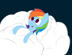 Size: 6500x5000 | Tagged: safe, artist:browwning, rainbow dash, g4, absurd resolution, bed, cloud, cloud bed, cute, female, sky, sleeping, solo