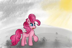 Size: 1095x730 | Tagged: safe, artist:scarletcurl, pinkie pie, g4, female, pink, solo