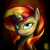 Size: 750x750 | Tagged: safe, artist:cosmalumi, sunset shimmer, pony, unicorn, g4, portrait, solo