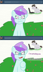 Size: 600x1000 | Tagged: safe, artist:ryuspike, liza doolots, petunia, tootsie flute, truffle shuffle, g4, hearts and hooves day (episode), looking at you, pointing at you, tumblr, tumblr comic