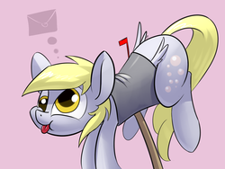 Size: 1024x768 | Tagged: safe, artist:underpable, derpy hooves, pegasus, pony, derpin daily, g4, :p, cute, derpabetes, derpy inside a mailbox, female, mailbox, mare, solo, underpable is trying to murder us