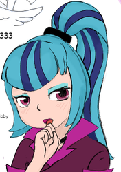 Size: 274x390 | Tagged: safe, artist:woox, sonata dusk, equestria girls, g4, female, flockmod, solo