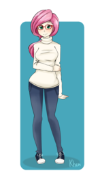 Size: 1152x1925 | Tagged: safe, artist:kprovido, fluttershy, human, g4, clothes, converse, female, glasses, humanized, solo, sweatershy