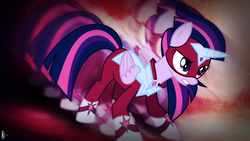 Size: 3840x2160 | Tagged: dead source, safe, artist:mamandil, artist:robertco0per, edit, twilight sparkle, alicorn, pony, g4, power ponies (episode), female, fierce, high res, mare, mask, masked matter-horn costume, power ponies, twilight sparkle (alicorn), vector, wallpaper, wallpaper edit