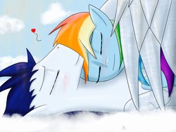 Size: 1024x772 | Tagged: safe, artist:konfettimayhem, rainbow dash, soarin', g4, female, male, ship:soarindash, shipping, straight