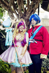 Size: 3648x5472 | Tagged: safe, artist:mintyblitzz, princess cadance, shining armor, human, g4, cosplay, female, irl, irl human, katsucon, photo, staff