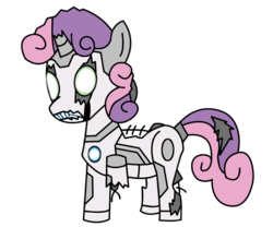 Size: 1024x853 | Tagged: safe, artist:yanows03, sweetie belle, pony, robot, robot pony, unicorn, g4, avengers: age of ultron, female, filly, foal, hooves, horn, marvel, simple background, solo, sweetie bot, teeth, transparent background, ultron